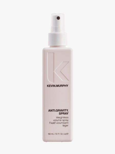 Kevin Murphy Anti Gravity Spray light pink and white spray bottle on light gray background