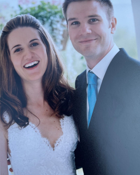 allure executive beauty director jenny bailly with husband  wedding hair and makeup ideas